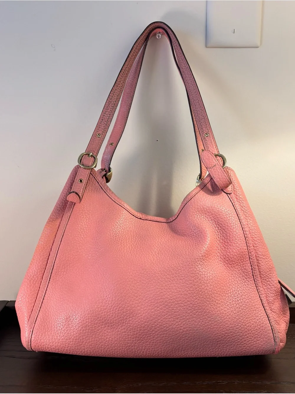 Coach Pink Pebbled Leather Shoulder Bag